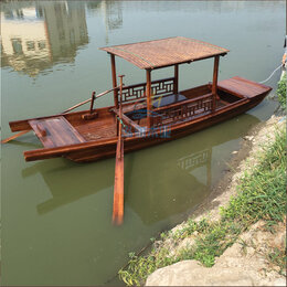 直销中式仿古单蓬船乌蓬船休闲农家乐公园景观光旅游钓鱼小木船